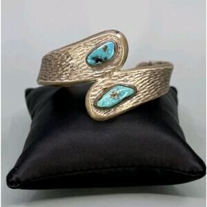 Old Pawn Navajo Sterling Silver, Turquoise Cuff Bracelet. Size 6.5